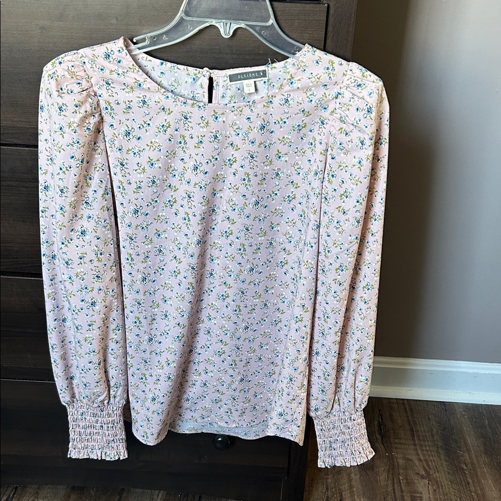 Pleione Pink Floral Blouse